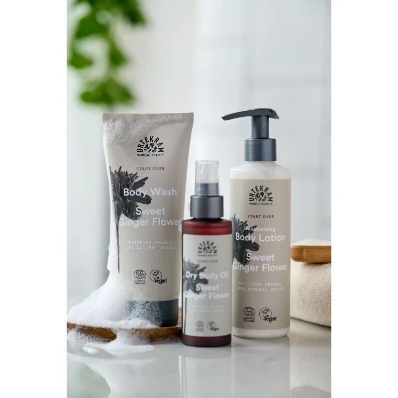 Urtekram Sweet Ginger Flower nežni gel za prhanje z izvlečki aloe vere in ingverja 200 ml
