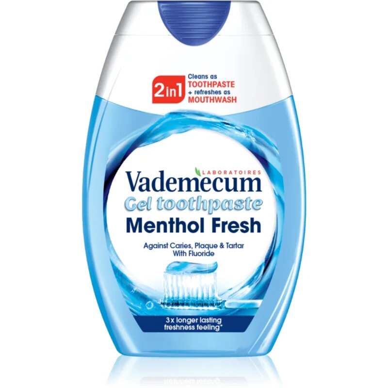 Vademecum 2 in1 Menthol Fresh zobna pasta in ustna voda 2v1 75 ml