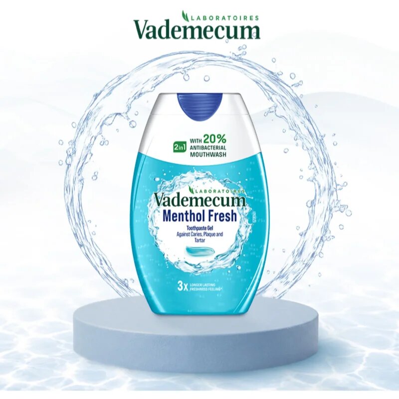 Vademecum 2 in1 Menthol Fresh zobna pasta in ustna voda 2v1 75 ml