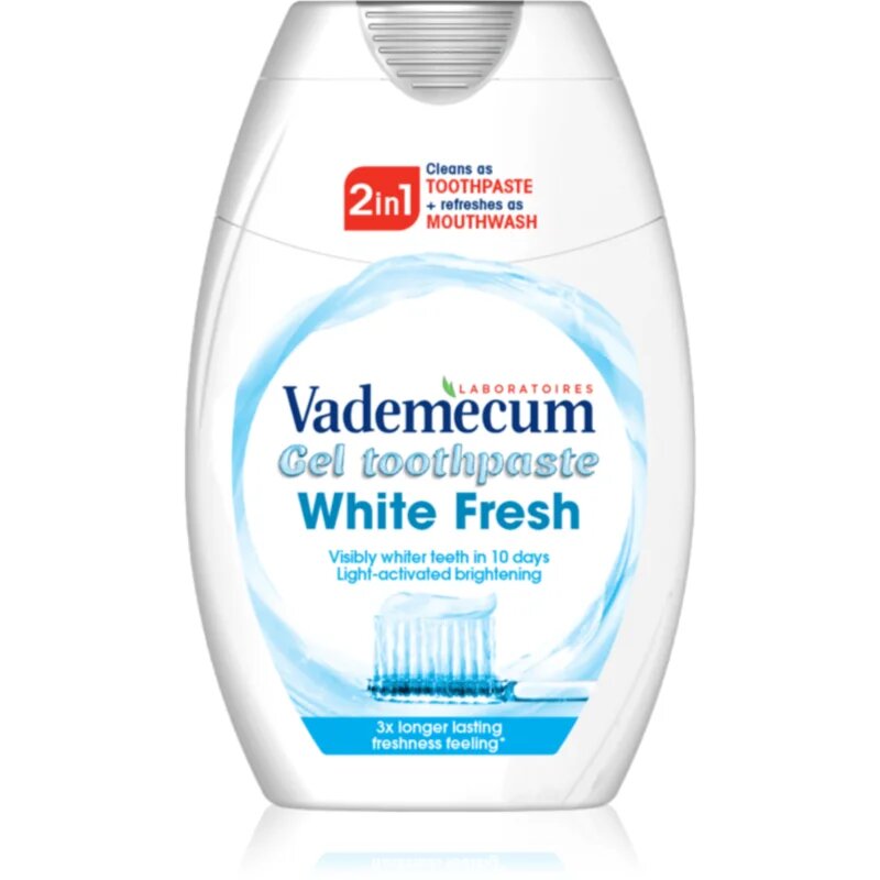 Vademecum 2 in1 White Fresh zobna pasta in ustna voda 2v1 z belilnim učinkom 75 ml
