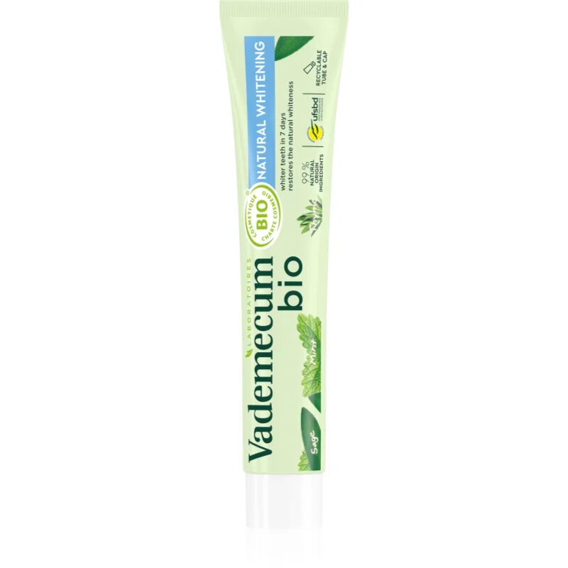 Vademecum BIO Natural Whitening zeliščna zobna pasta z belilnim učinkom 75 ml