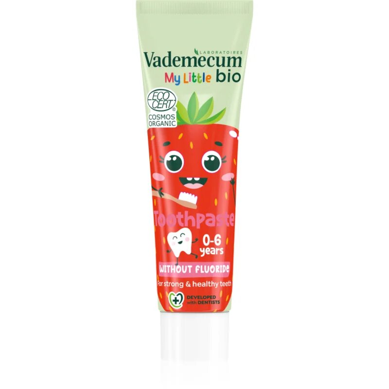 Vademecum BIO Strawberry otroška zobna pasta brez fluorida jagoda 50 ml