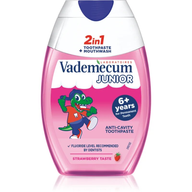 Vademecum Junior 2 in 1 zobna pasta in ustna voda 2v1 za otroke 6+ let 75 ml