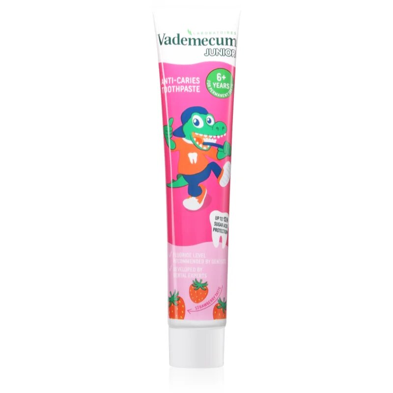 Vademecum Junior Fresh Strawberry otroška zobna pasta 6+ let 75 ml
