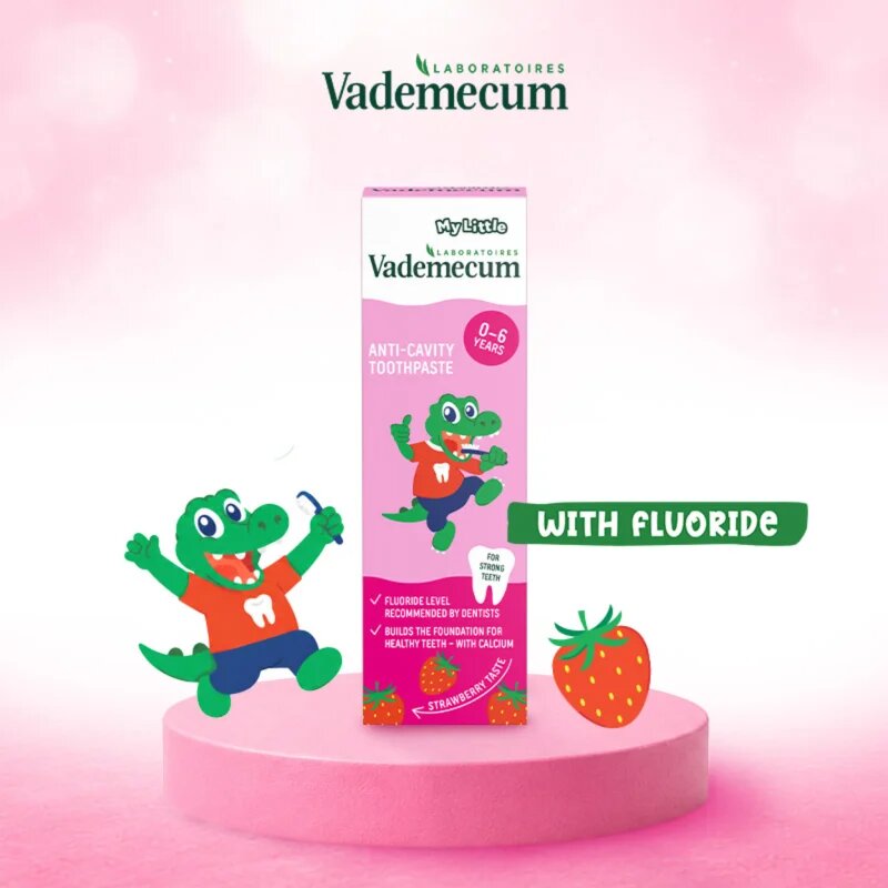 Vademecum My Little Strawberry otroška zobna pasta s fluoridom jagoda 50 ml