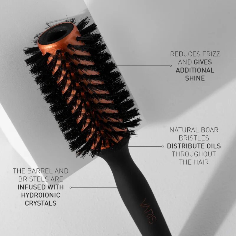 VARIS Boar Brush okrogla krtača s ščetinami divjega prašiča Medium 33 mm 1 kos