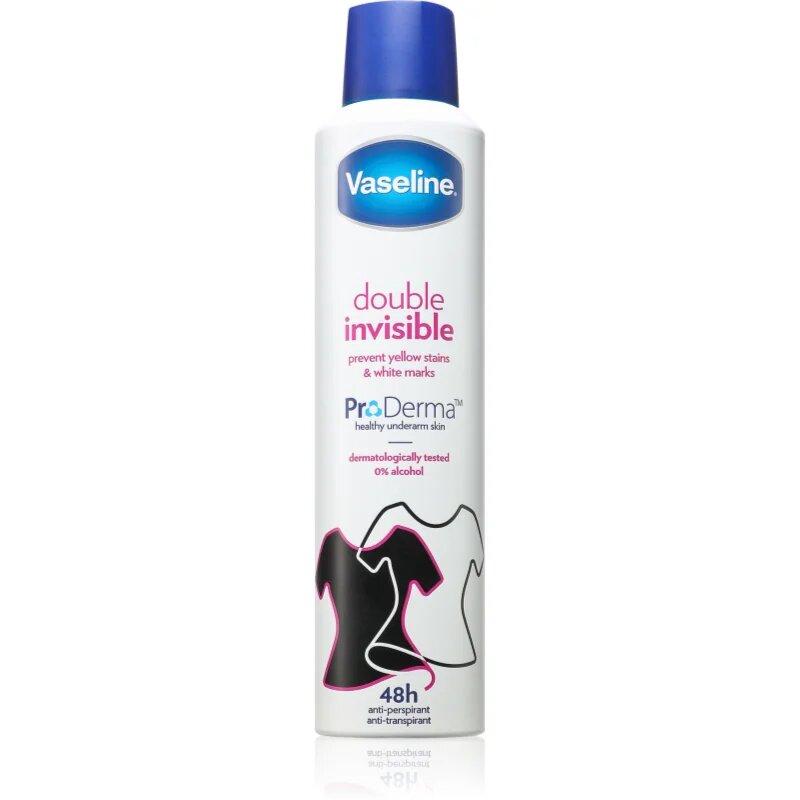 Vaseline Double Invisible Antiperspirant antiperspirant v pršilu proti belim madežem 250 ml