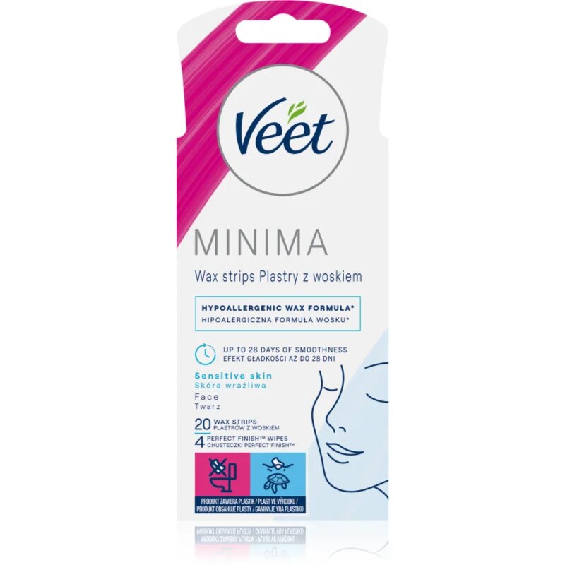 Veet Minima Hypoallergenic depilacijski trakovi za obraz 20 kos
