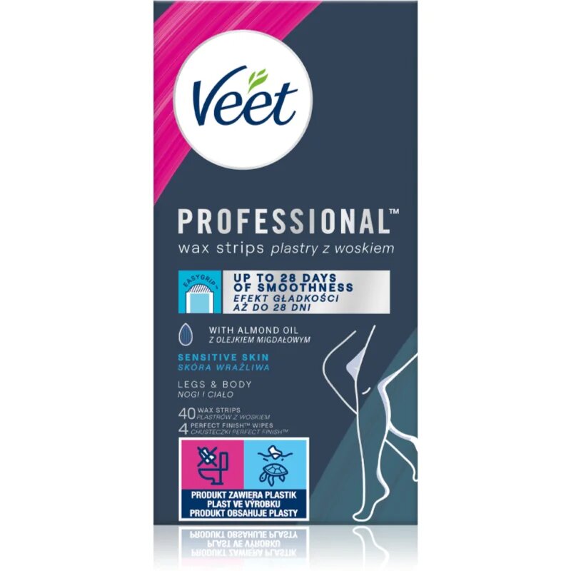 Veet Professional Sensitive Skin depilacijski trakovi za občutljivo kožo 40 kos