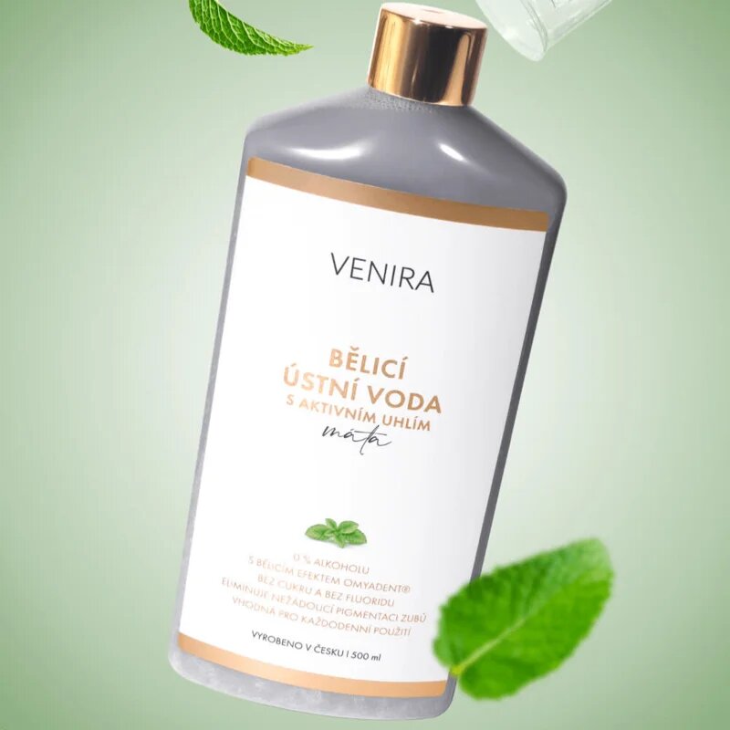 Venira Whitening Mouthwash with Active Charcoal belilna ustna voda z aktivnim ogljem 500 ml
