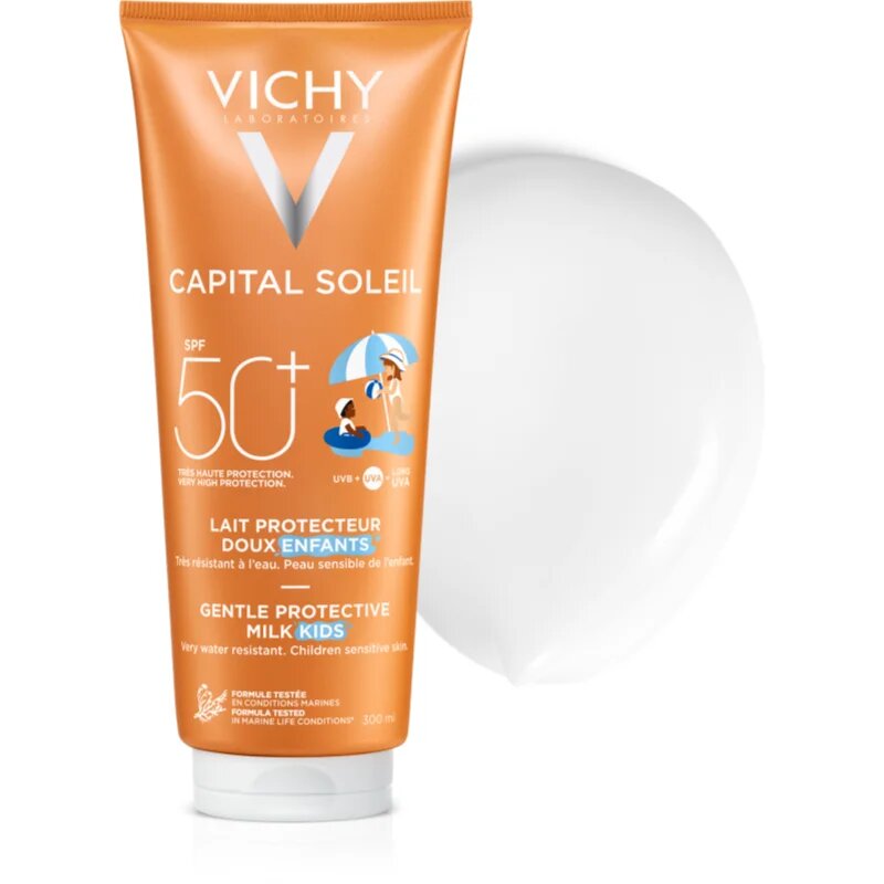 Vichy Capital Soleil Gentle Milk zaščitno mleko za otroke za obraz in telo SPF 50 300 ml