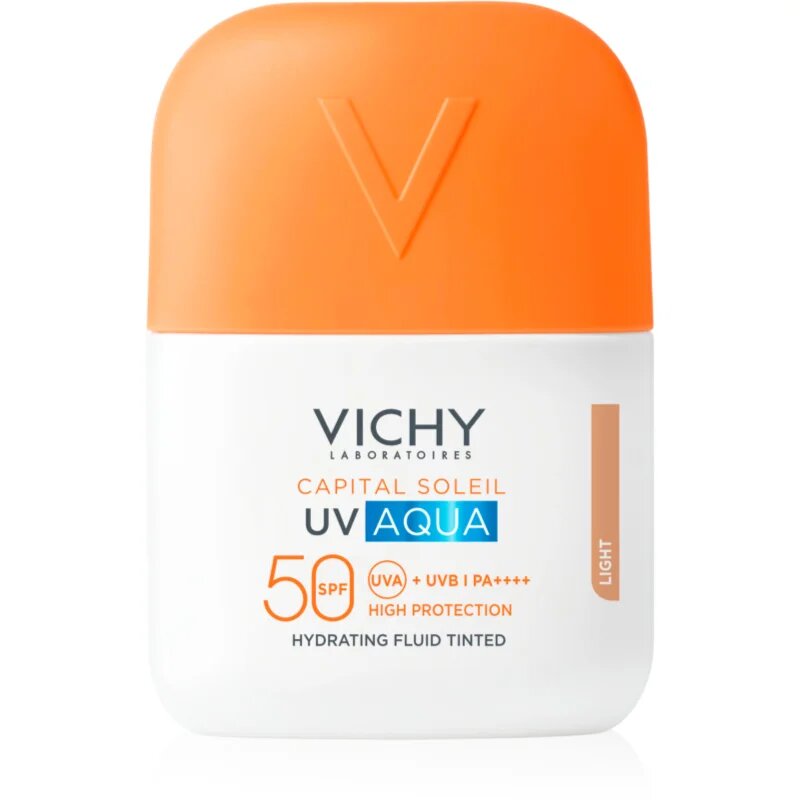 Vichy Capital Soleil UV Aqua zaščitni tonirani fluid za obraz z vlažilnim učinkom SPF 50 50 ml