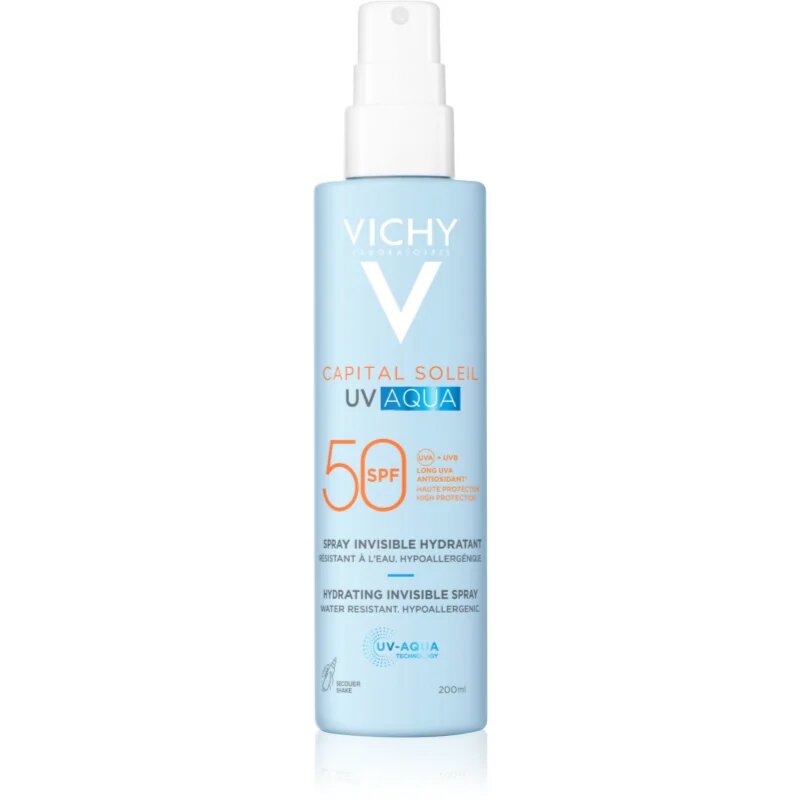 Vichy Capital Soleil UV Aqua zaščitno pršilo z vlažilnim učinkom SPF 50 200 ml
