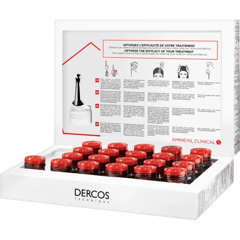 Vichy Dercos Aminexil Clinical 5 ciljna nega proti izpadanju las za ženske 21x6 ml