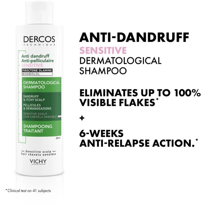 Vichy Dercos Anti-Dandruff Sensitive pomirjajoči šampon za občutljivo lasišče proti prhljaju 200 ml