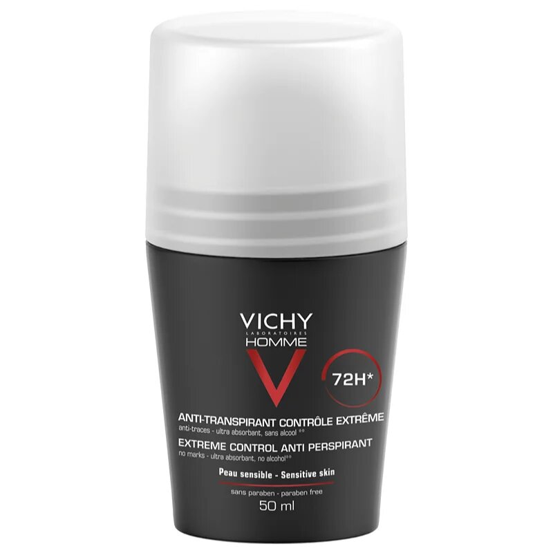 Vichy Homme Deodorant antiperspirant roll-on proti prekomernemu potenju 72h 50 ml