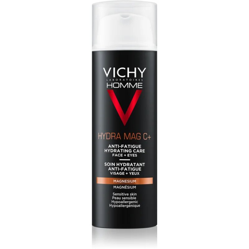 Vichy Homme Hydra-Mag C vlažilna nega proti znakom utrujenosti za obraz in predel okoli oči 50 ml