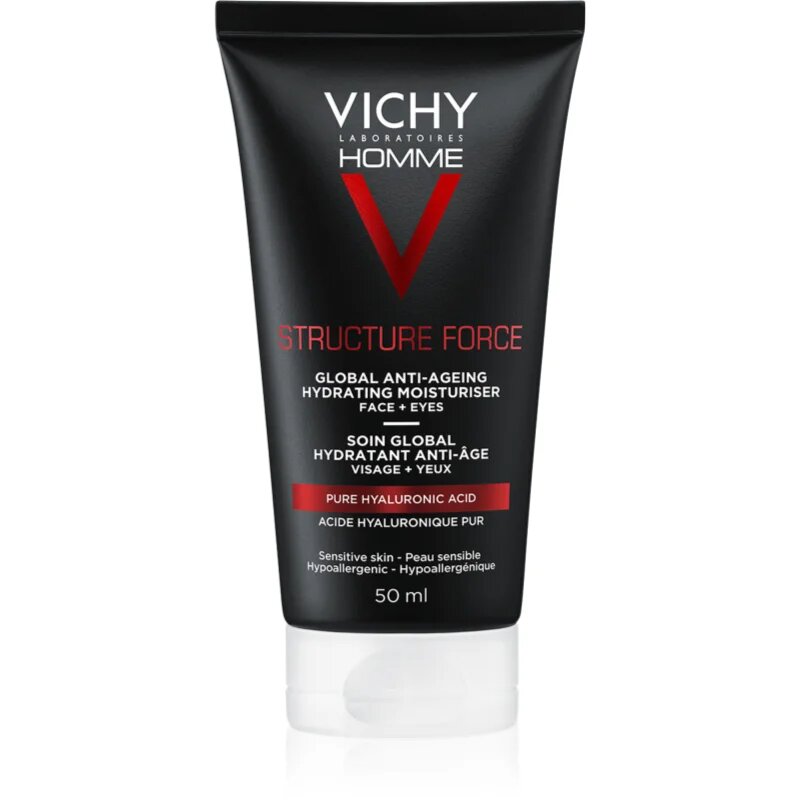 Vichy Homme Structure Force učvrstitvena krema proti gubam s hialuronsko kislino 50 ml