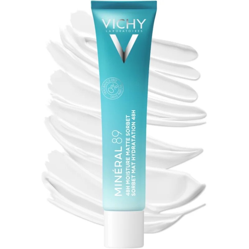Vichy Minéral 89 48H Moisture Matte Sorbet vlažilna krema za obraz za mastno in mešano kožo 40 ml