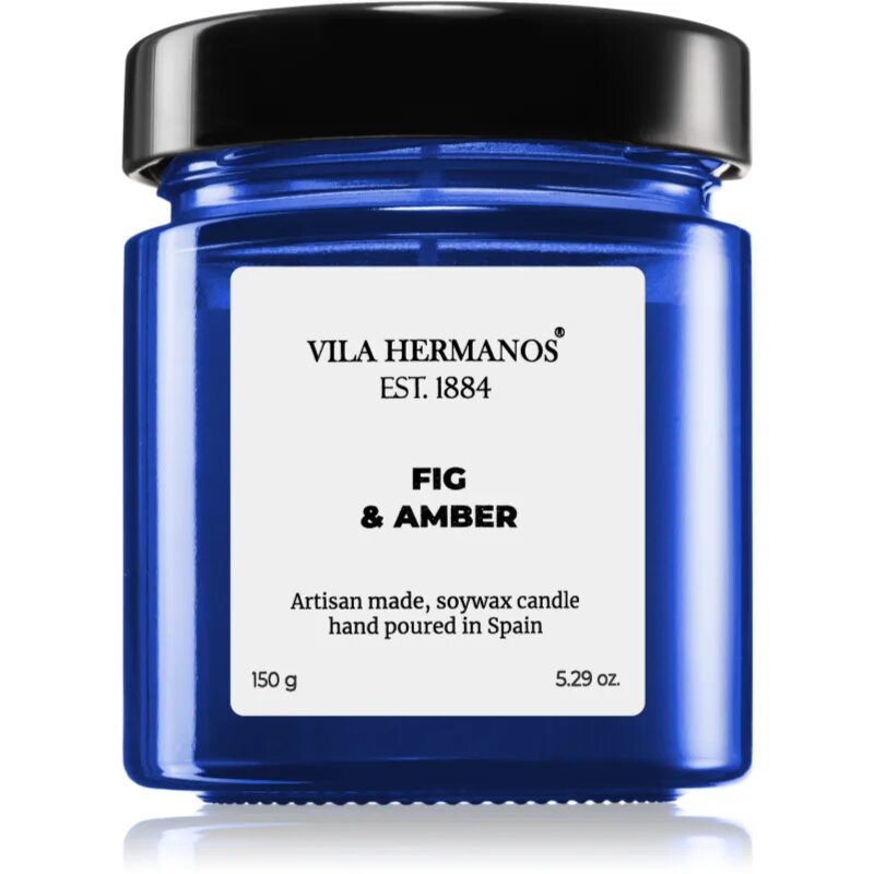 Vila Hermanos Apothecary Cobalt Blue Fig & Amber dišeča sveča 150 g