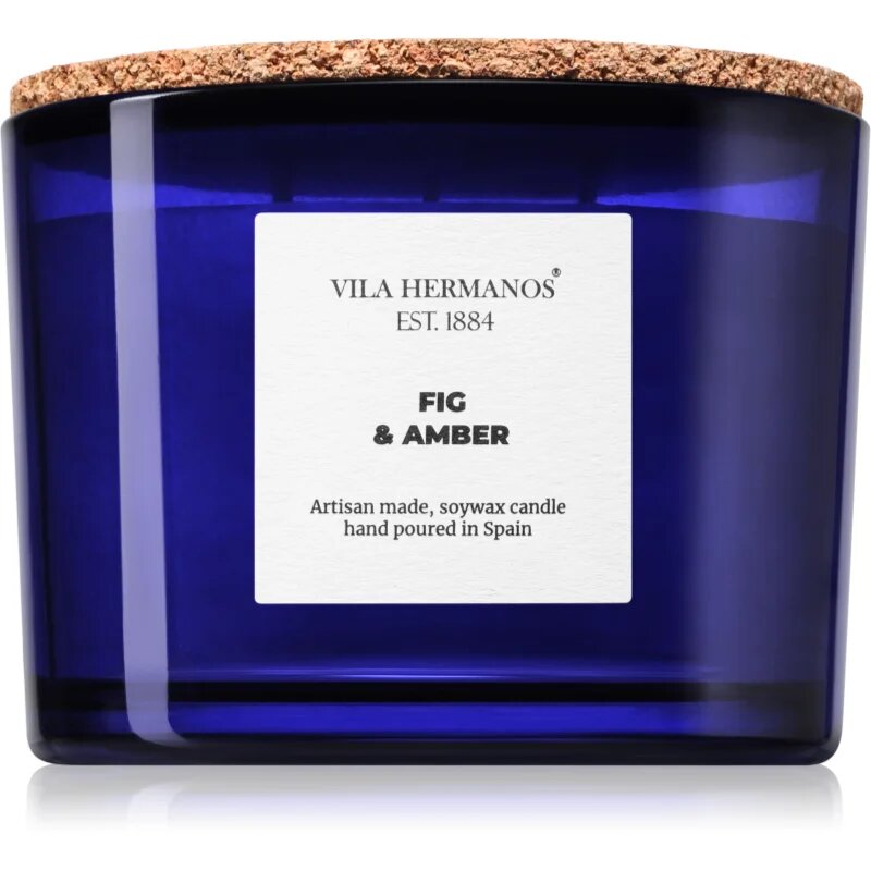 Vila Hermanos Apothecary Cobalt Blue Fig & Amber dišeča sveča 350 g