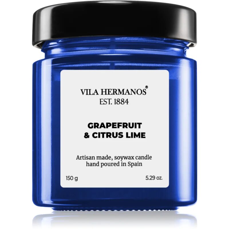 Vila Hermanos Apothecary Cobalt Blue Grapefruit & Citrus Lime dišeča sveča 150 g