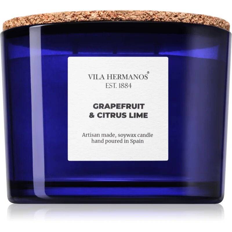 Vila Hermanos Apothecary Cobalt Blue Grapefruit & Citrus Lime dišeča sveča 350 g
