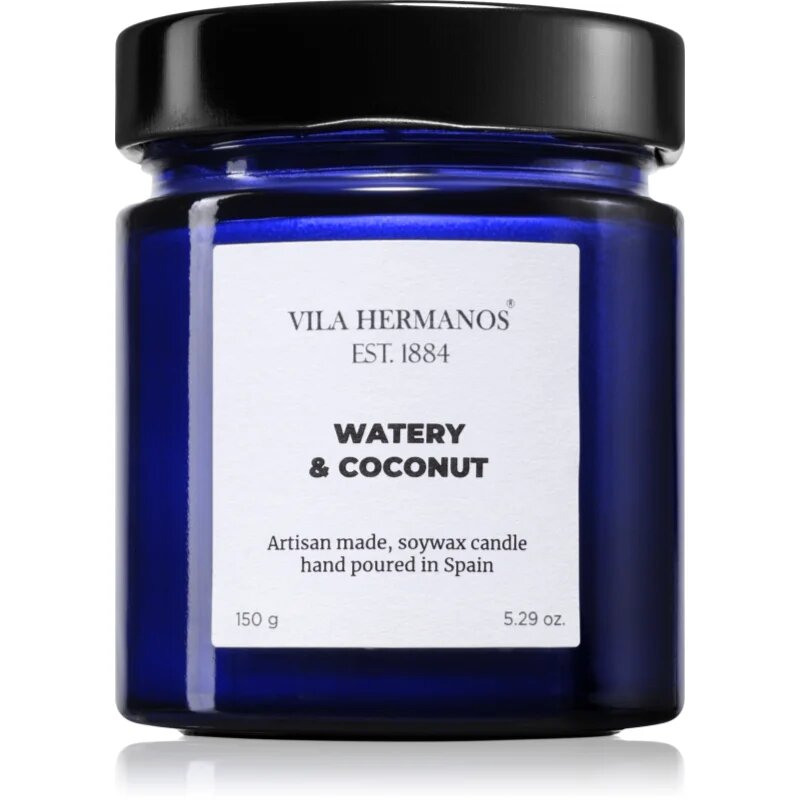 Vila Hermanos Apothecary Cobalt Blue Watery & Coconut dišeča sveča 150 g
