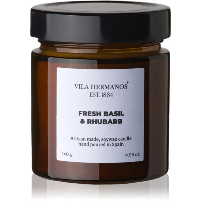Vila Hermanos Apothecary Fresh Basil & Rhubarb dišeča sveča 140 g