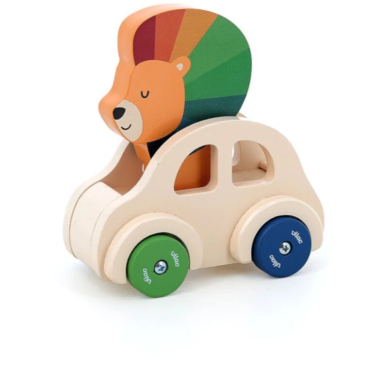 Vilac Lion in a Car igrača iz lesa 15m+ 1 kos