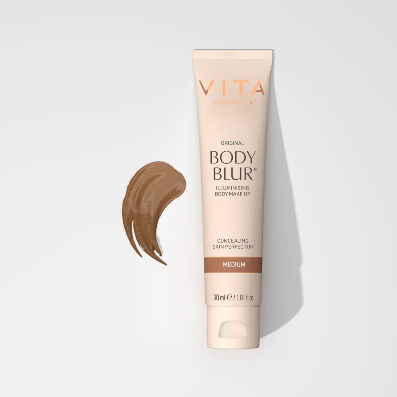 Vita Liberata Body Blur Body Makeup lahek tekoči puder za obraz in telo majhno pakiranje odtenek Medium 30 ml