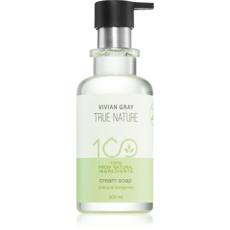 Vivian Gray True Nature Citrus & Bergamot kremno milo z osvežujočim učinkom 300 ml
