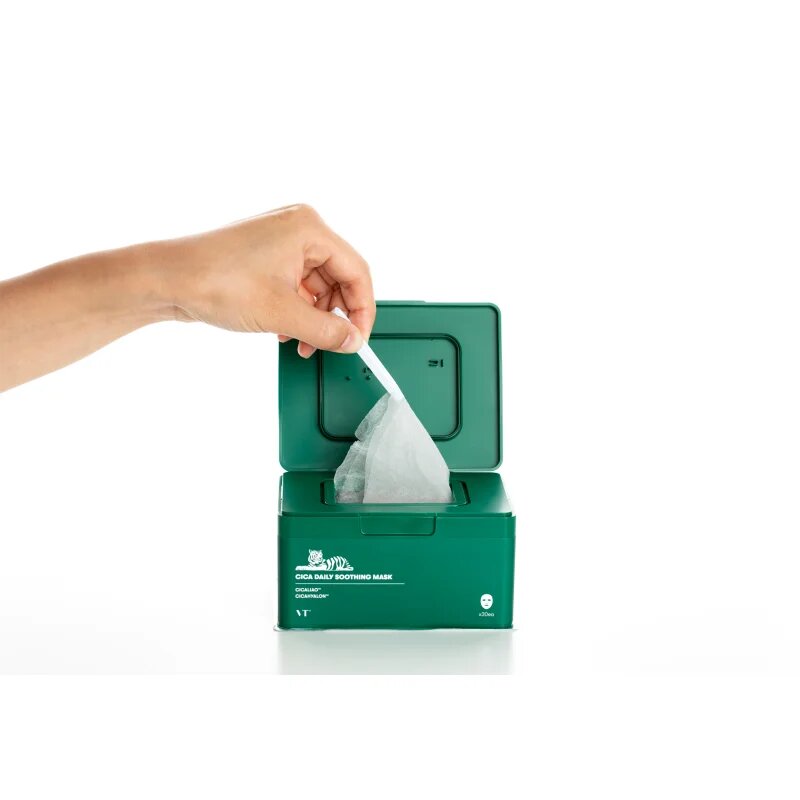 VT Cosmetics Cica Daily Soothing Mask intenzivno vlažilna maska za obraz s pomirjajočim učinkom veliko pakiranje 30 kos