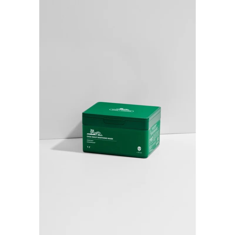 VT Cosmetics Cica Daily Soothing Mask intenzivno vlažilna maska za obraz s pomirjajočim učinkom veliko pakiranje 30 kos