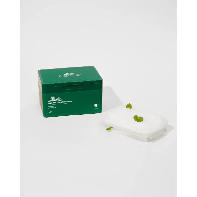 VT Cosmetics Cica Daily Soothing Mask intenzivno vlažilna maska za obraz s pomirjajočim učinkom veliko pakiranje 30 kos