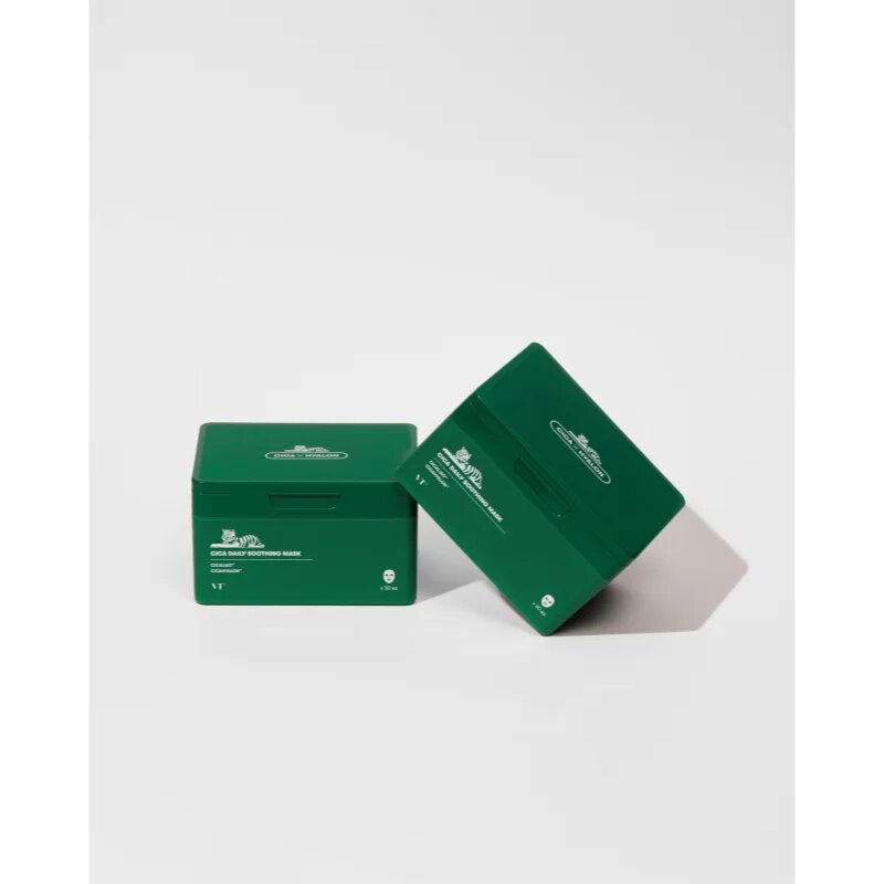 VT Cosmetics Cica Daily Soothing Mask intenzivno vlažilna maska za obraz s pomirjajočim učinkom veliko pakiranje 30 kos
