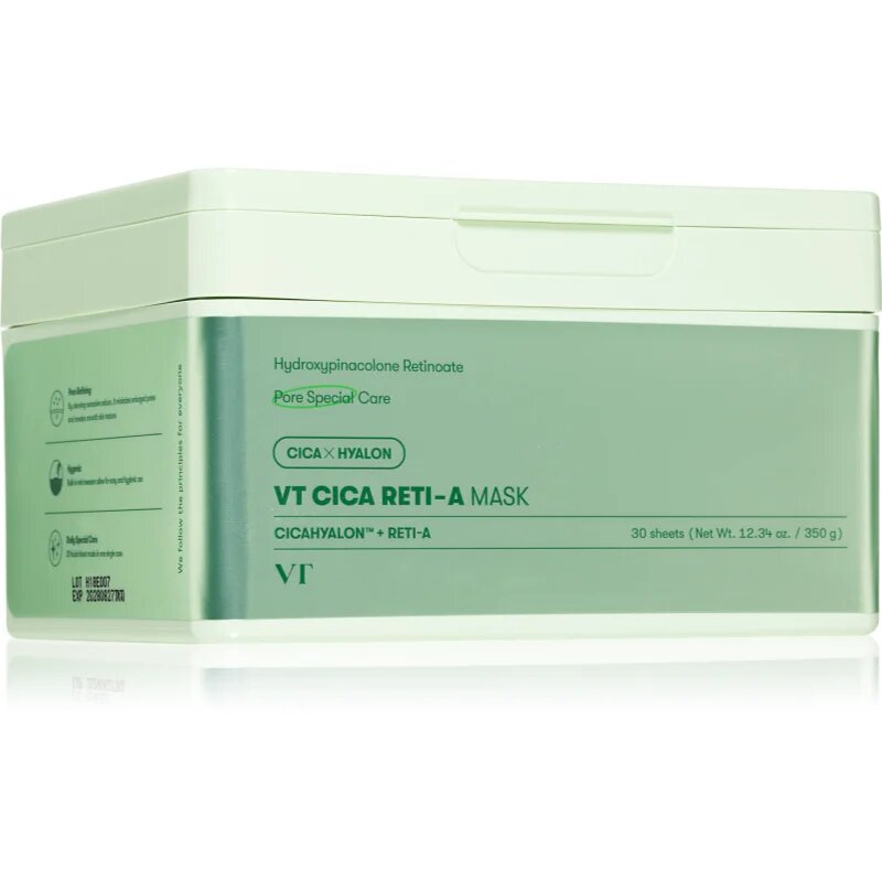 VT Cosmetics Cica Reti-A Mask pomirjevalna tekstilna maska z učvrstitvenim učinkom veliko pakiranje 30 kos