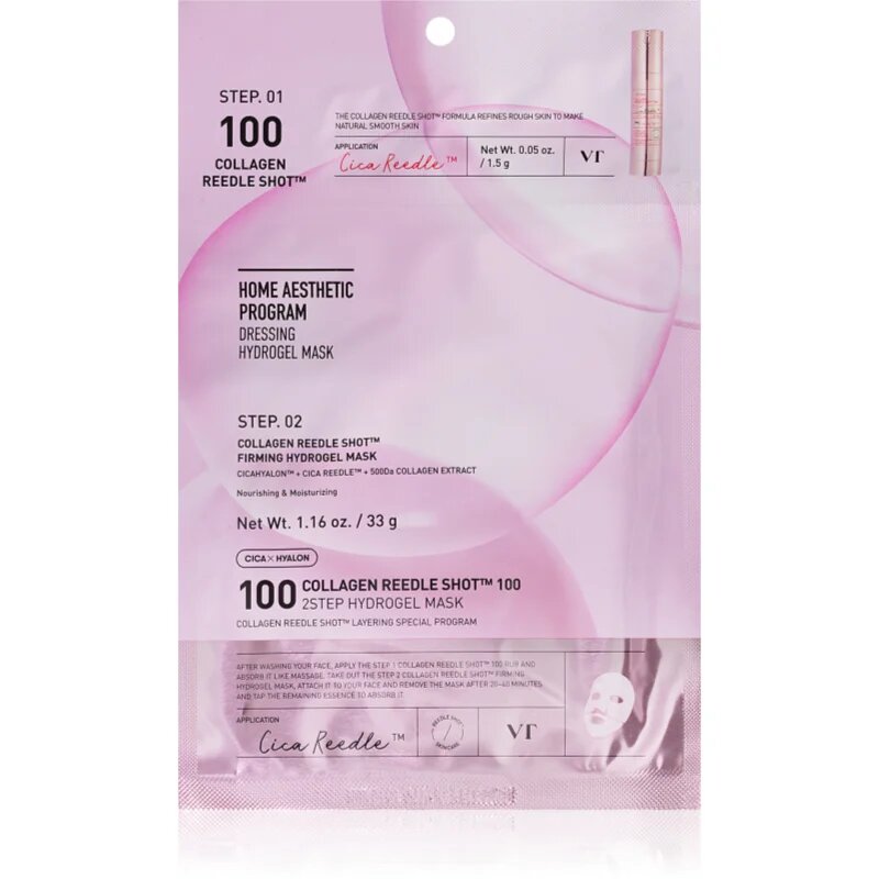 VT Cosmetics Collagen Reedle Shot 100 2Step Hydrogel Mask intenzivna hidrogelna maska z učvrstitvenim učinkom 34.5 g