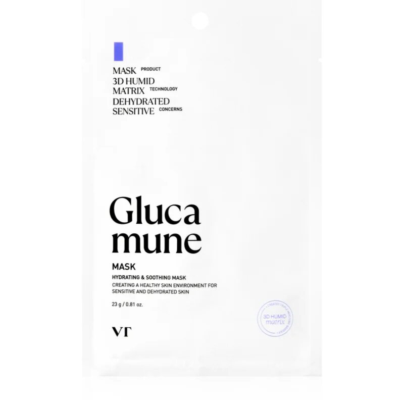 VT Cosmetics Glucamune Mask vlažilna tekstilna maska s pomirjajočim učinkom 1 kos