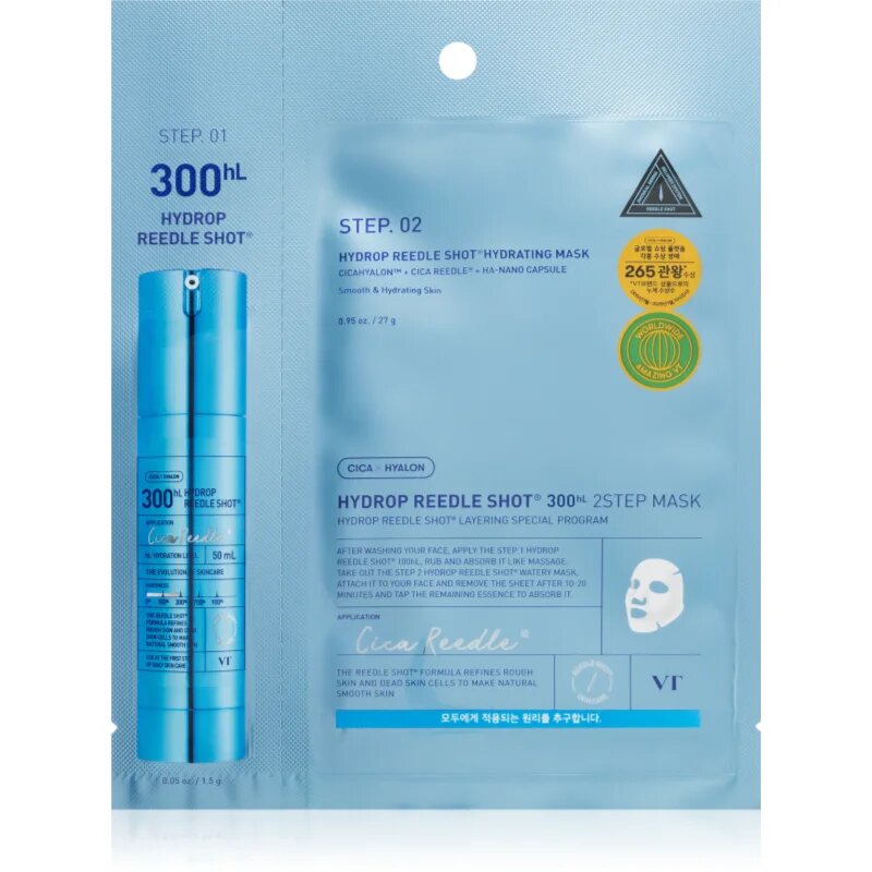 VT Cosmetics Hydrop Reedle Shot 300hL intenzivna vlažilna maska za dvostopenjsko nego kože 28.5 g