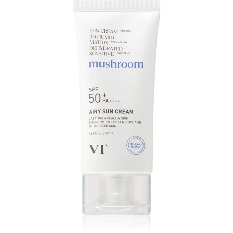 VT Cosmetics Mushroom Airy Sun Cream zaščitna krema za obraz z vlažilnim učinkom SPF 50+ 50 ml
