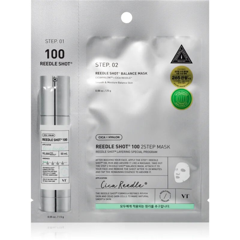 VT Cosmetics Reedle Shot 100 2-Step Mask intenzivna obnovitvena maska za dvostopenjsko nego kože 26.5 g