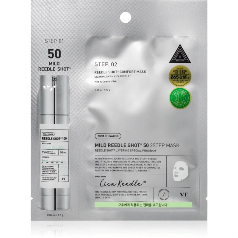 VT Cosmetics Reedle Shot 50 2-Step Mask intenzivna obnovitvena maska za dvostopenjsko nego kože 26.5 g
