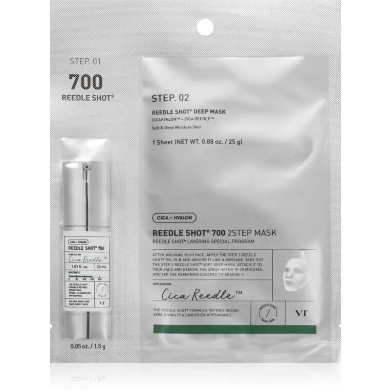 VT Cosmetics Reedle Shot 700 2-Step Mask intenzivna obnovitvena maska za dvostopenjsko nego kože 26.5 g