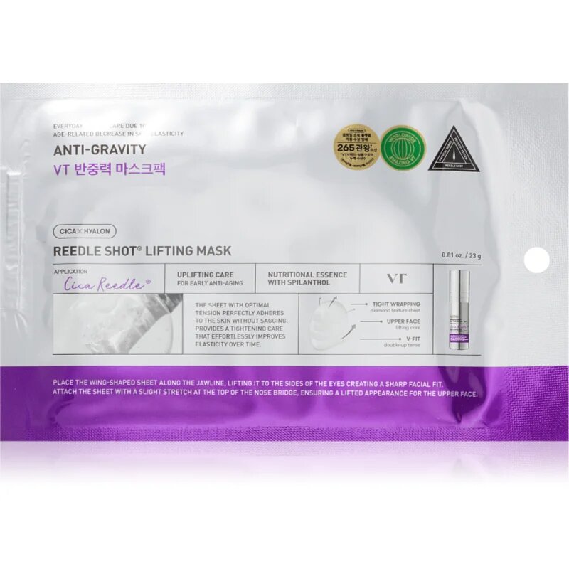 VT Cosmetics Reedle Shot Lifting Mask intenzivna lifting maska z učvrstitvenim učinkom 23 g