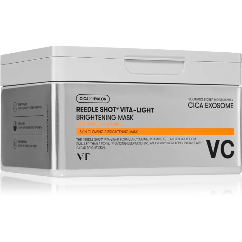 VT Cosmetics Reedle Shot Vita-Light Brightening Mask revitalizacijska maska iz platna z vitaminom C veliko pakiranje 30 kos