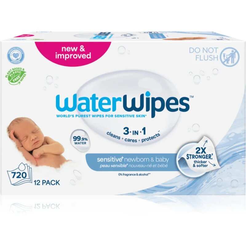 WaterWipes Baby Wipes 12 Pack otroški nežni vlažni robčki 12x60 kos
