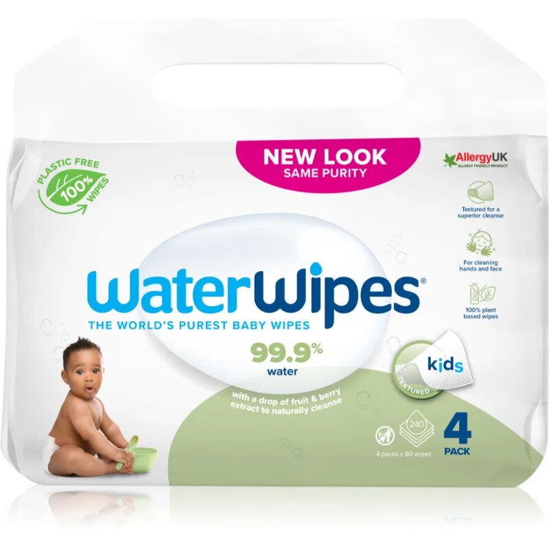 WaterWipes Baby Wipes Soapberry 4 Pack otroški nežni vlažni robčki 4x60 kos