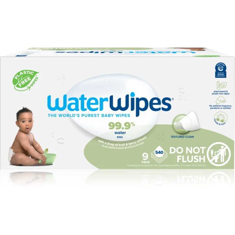 WaterWipes Baby Wipes Sopaberry 9 Pack otroški nežni vlažni robčki 9x60 kos