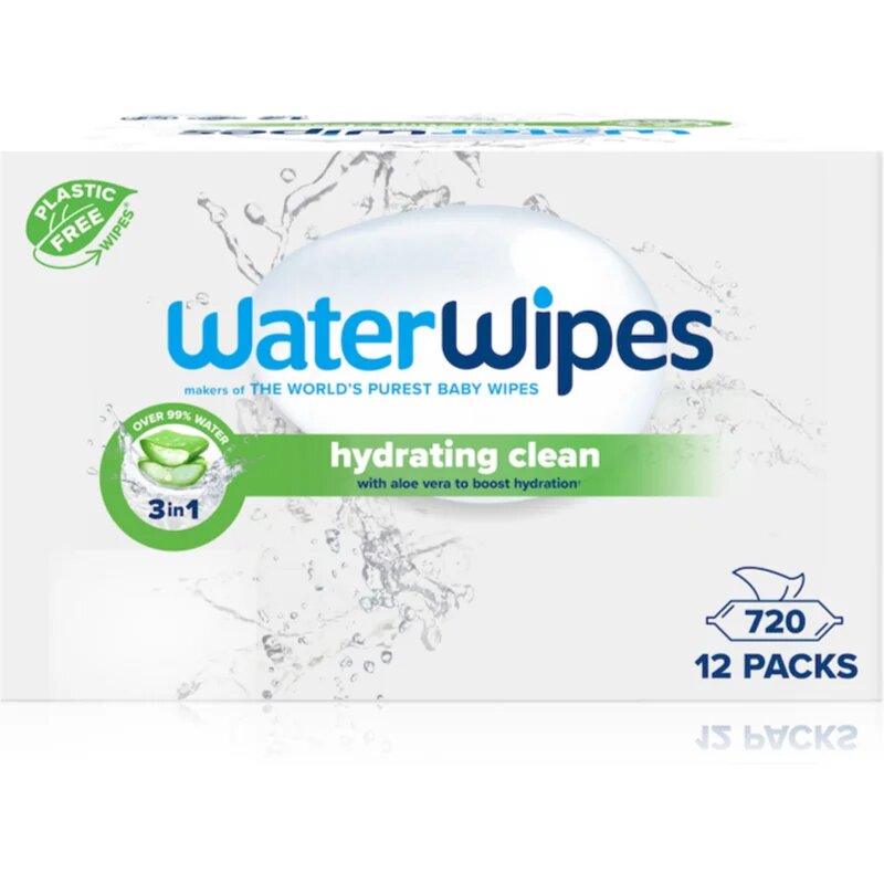 WaterWipes Hydrating Clean osvežilni vlažilni robčki 12x60 kos